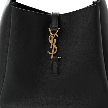 Saint Laurent Smooth Calfskin Small Le 5 A 7 Soft Hobo Black 8 of 10