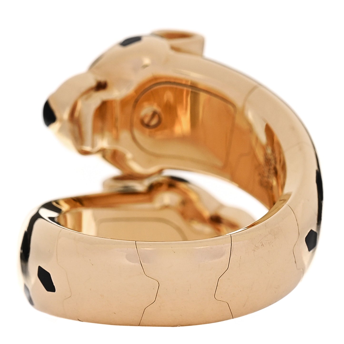 18K Yellow Gold Tsavorite Black Onyx Black Lacquer Panthere De Cartier Articulated Ring