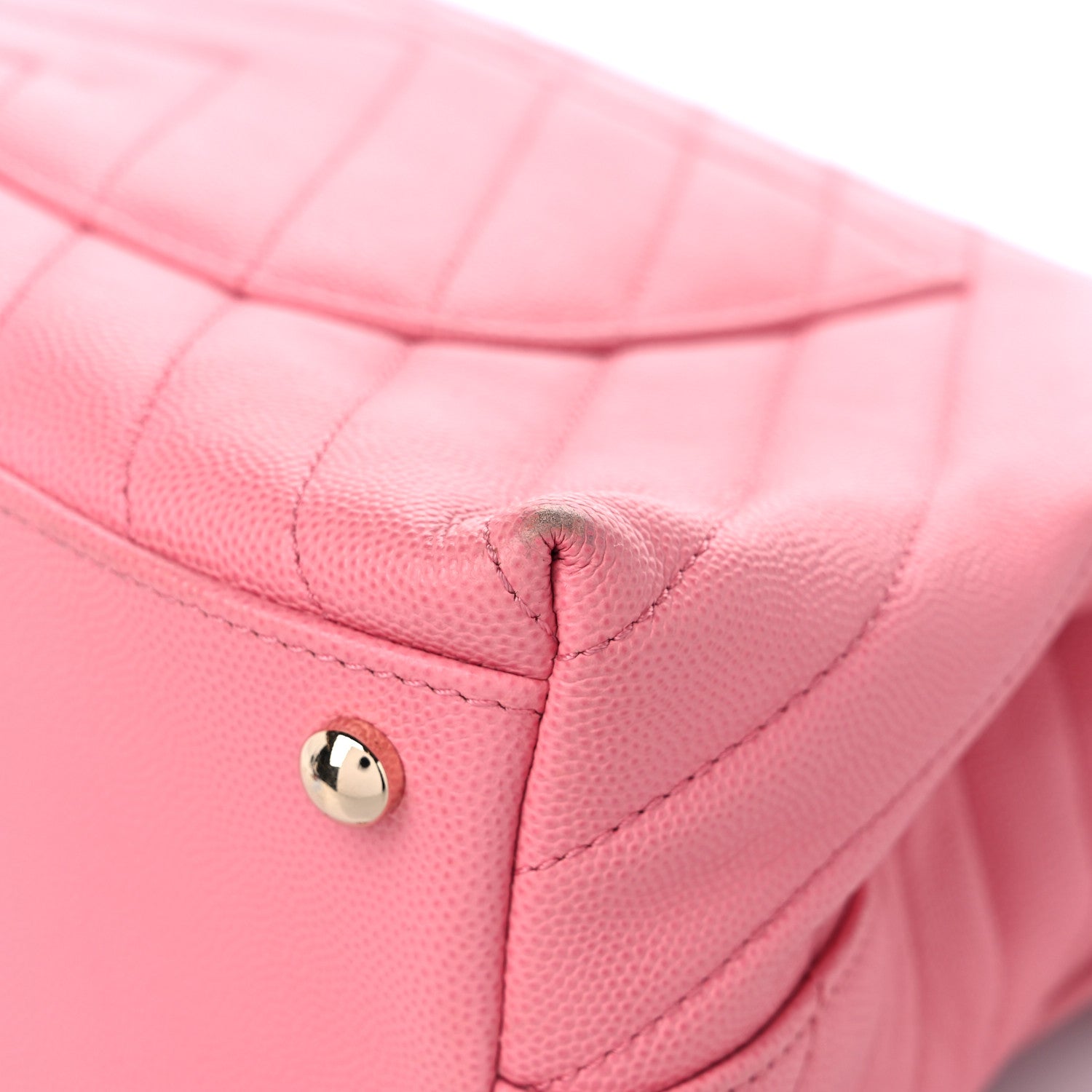 Chanel Caviar Chevron Quilted Small Coco Handle Flap Pink 11 of 12