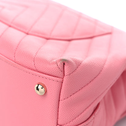 Chanel Caviar Chevron Quilted Small Coco Handle Flap Pink 11 of 12