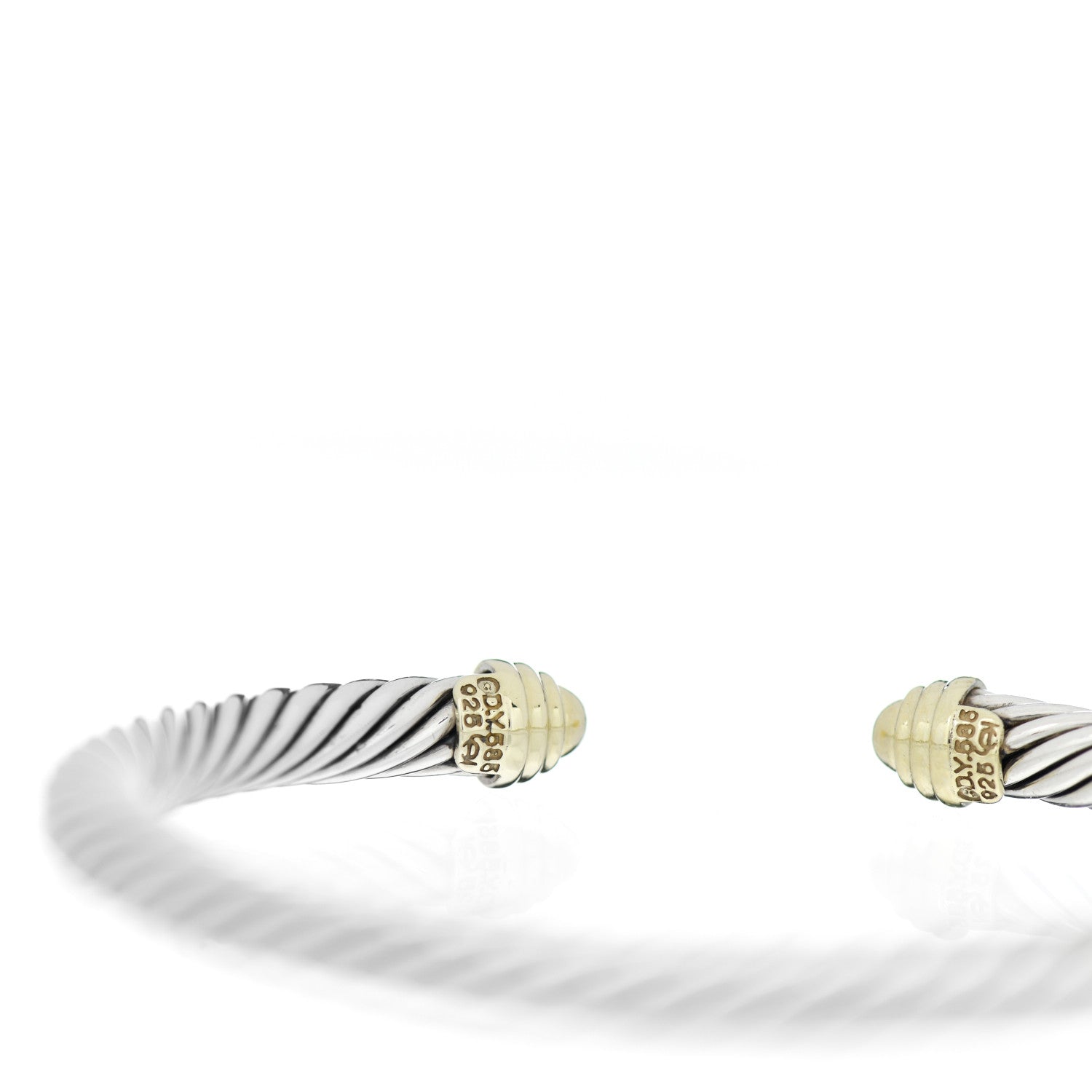 David Yurman Sterling Silver 14K Yellow Gold 5mm Cable Classics Bracelet 3 of 3
