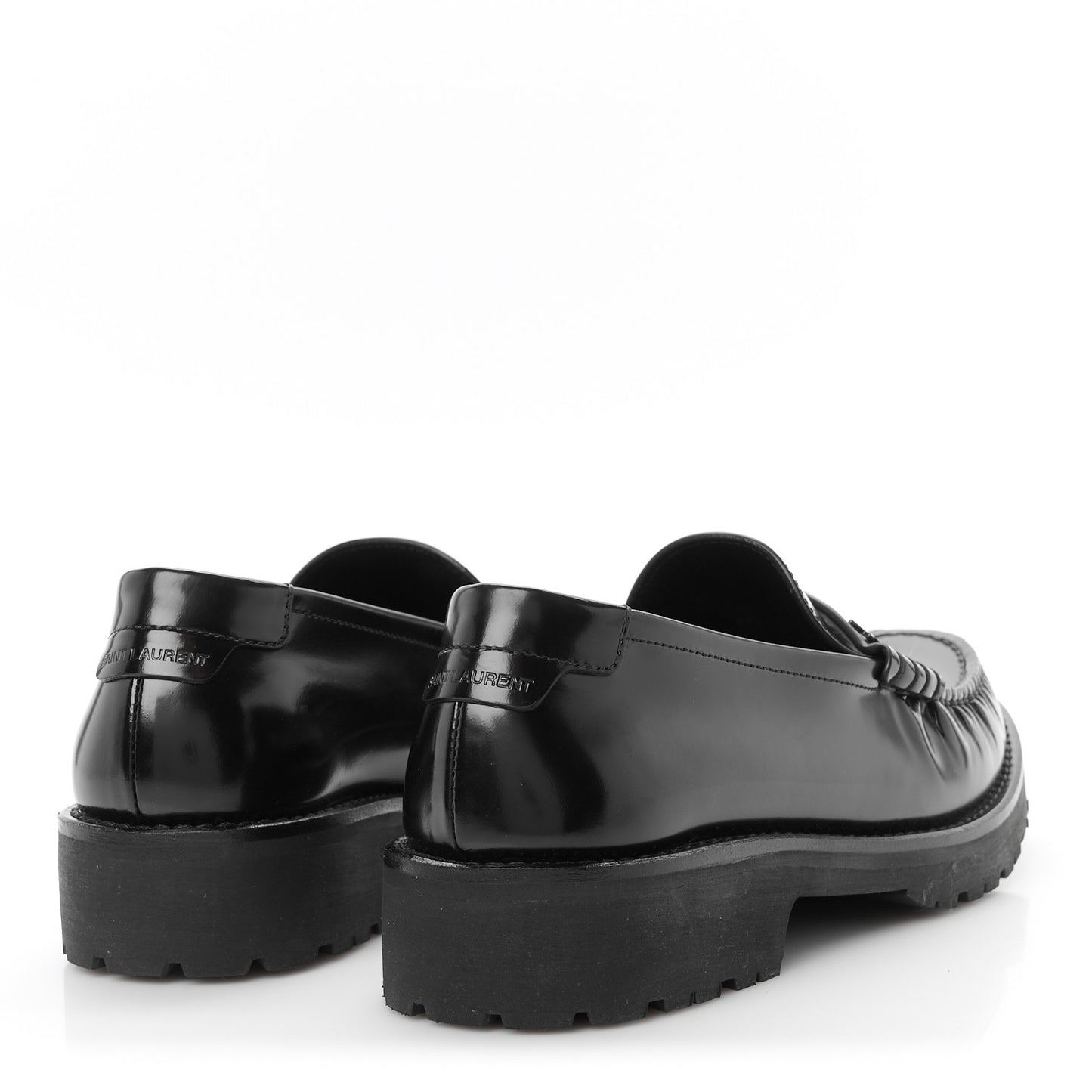 Glazed Calfskin Chunky Le Loafer Penny Slippers 38 Black