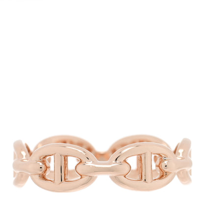 Hermes 18K Rose Gold PM Chaine d'Ancre Enchainee Ring 55 7.25 3 of 5