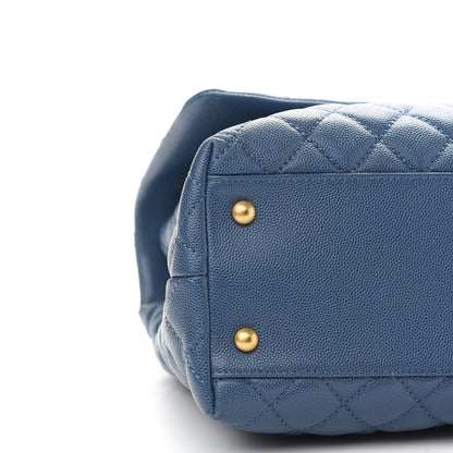 Chanel Caviar Quilted Medium Coco Handle Flap Blue 8 of 9