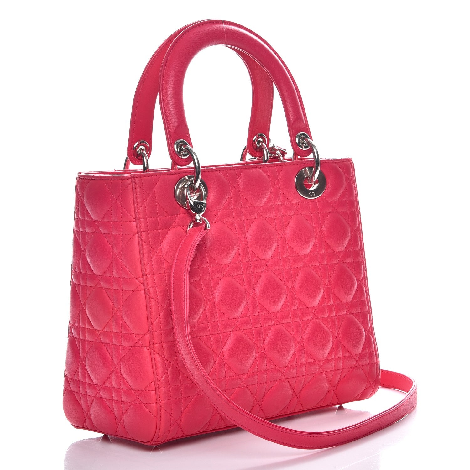 Christian Dior Lambskin Cannage Medium Lady Dior Pink 4 of 9