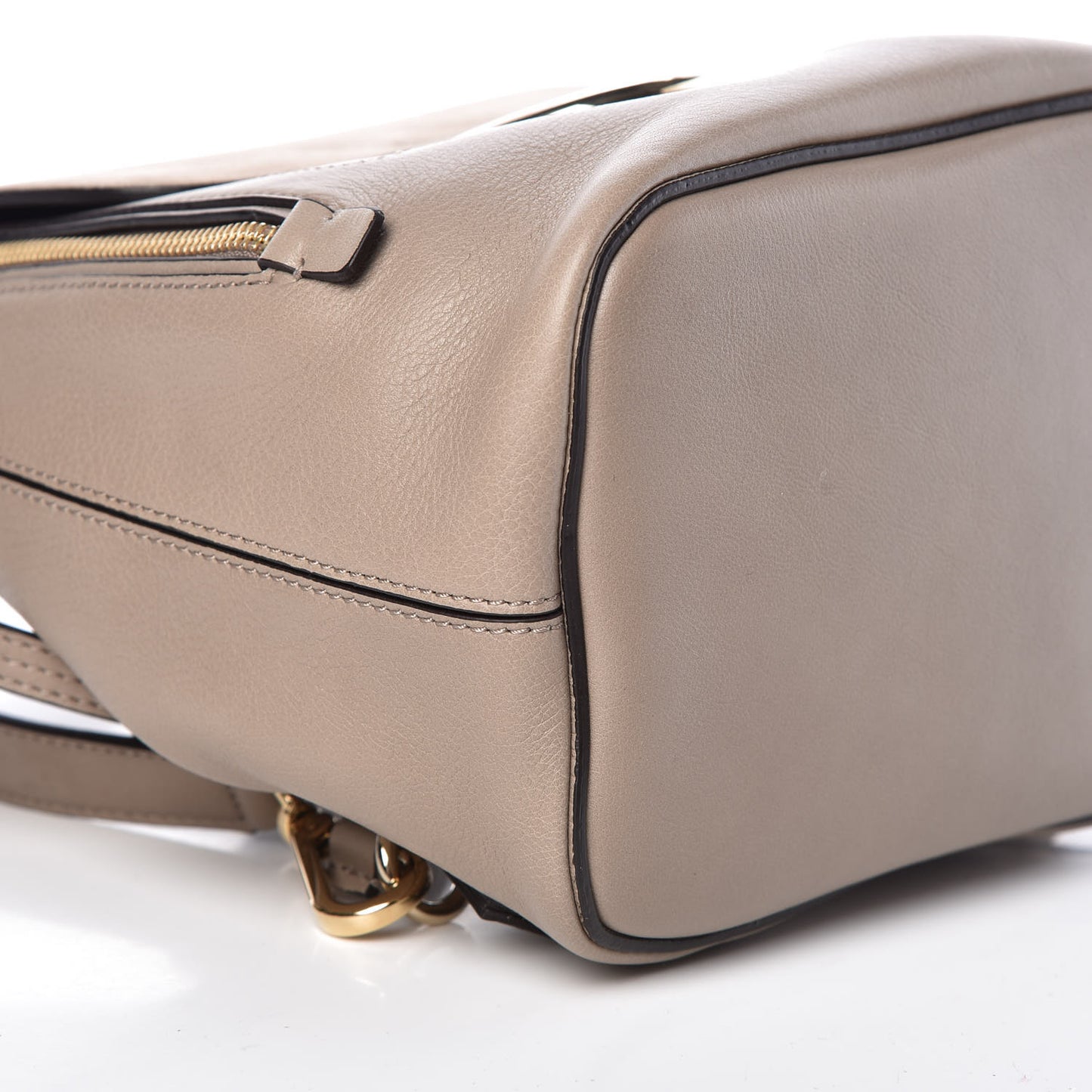 Suede Calfskin Small Faye Backpack Motty Grey