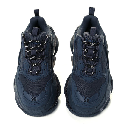 Balenciaga Fabric Mesh Clear Sole Womens Triple S Sneakers 35 Ombre Blue 5 of 10