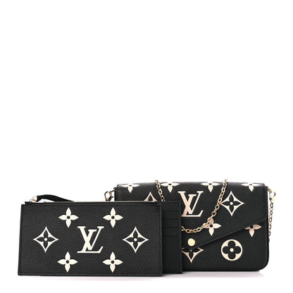 Louis Vuitton Empreinte Monogram Giant Felicie Pochette Black Beige 1 of 13