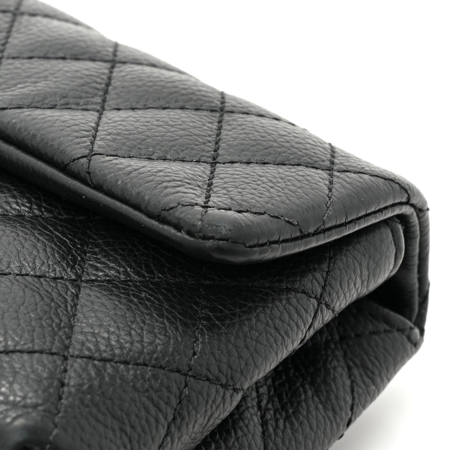 Grained Calfskin Quilted 2.55 Reissue Flap Belt Bag Clutch Black