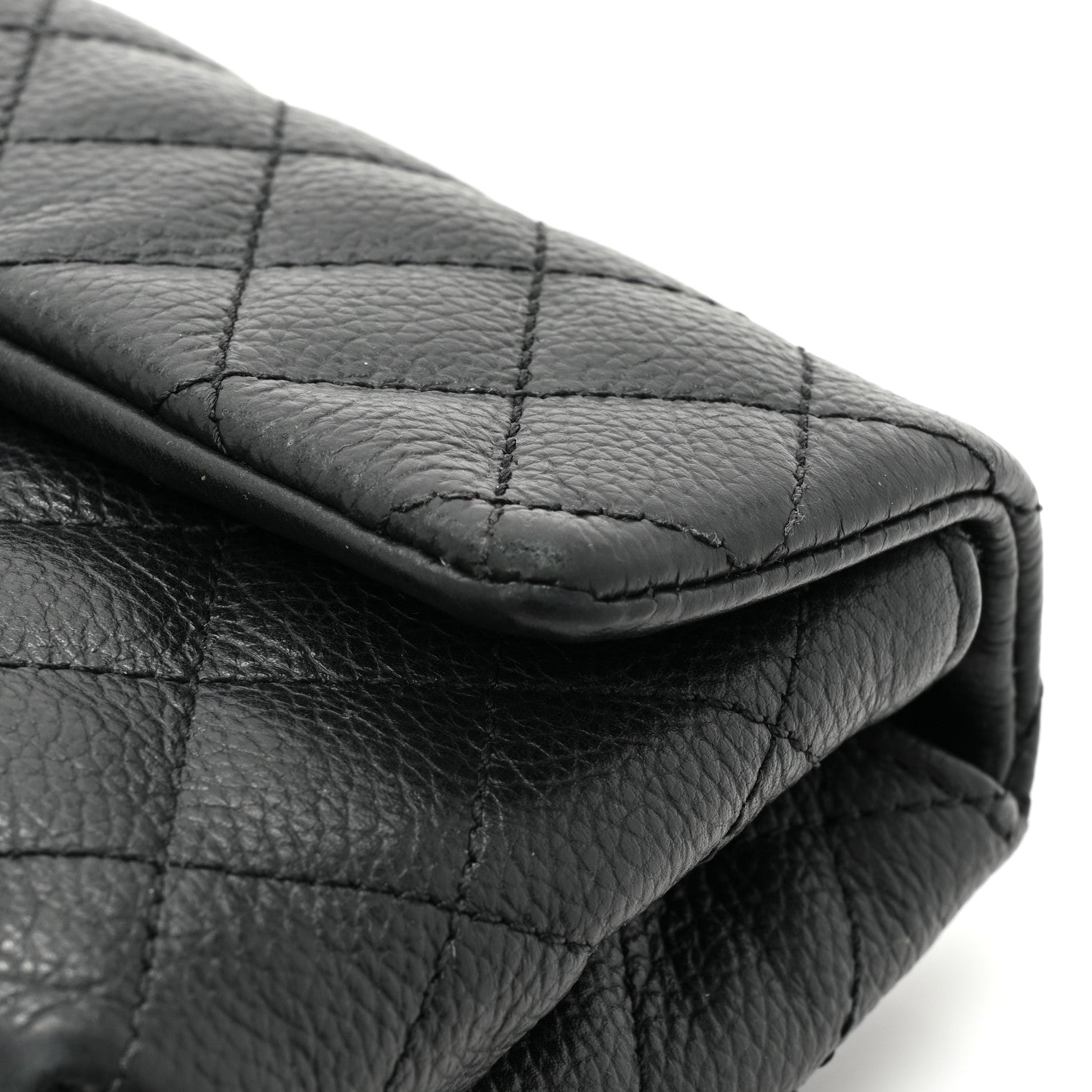 Chanel Grained Calfskin Quilted 2.55 Reissue Flap Belt Bag Clutch Black 16 of 16