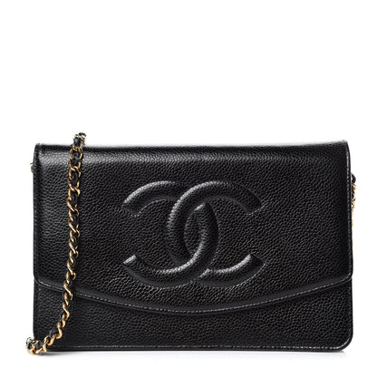 Chanel Caviar Timeless CC Wallet On Chain WOC Black 1 of 10
