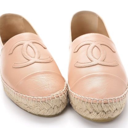 Chanel Lambskin CC Espadrilles 37 Nude 10 of 11