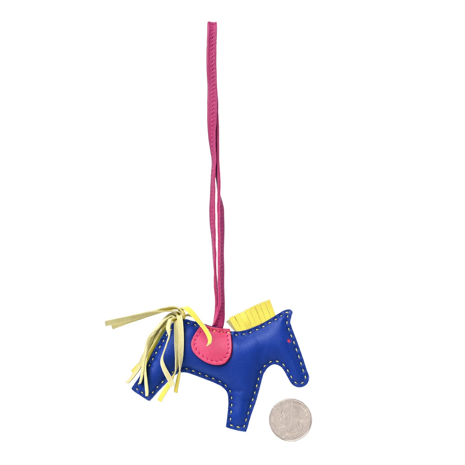 Hermes Milo Lambskin Grigri Rodeo Horse Bag Charm PM Bleu Electrique Bleu Azteque Soufre Menthe Rose Shocking Violet 2 of 3