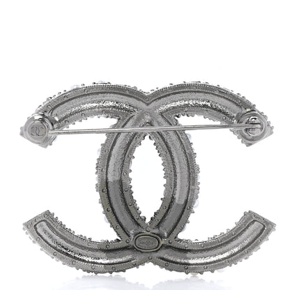 Chanel Crystal Pearl Caviar CC Brooch Silver 3 of 5
