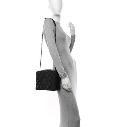 Chanel Lambskin Quilted Medium Diamond CC Flap Black 2 of 12