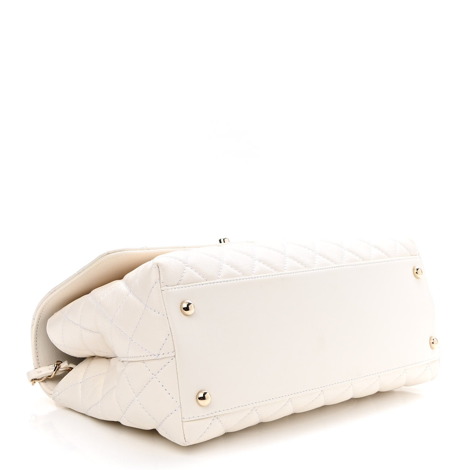 Chanel Caviar Quilted Small Coco Handle Flap White 4 of 9