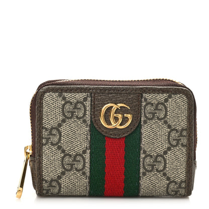 Gucci GG Supreme Monogram Web Ophidia Playing Card Case Beige New Acero 1 of 9