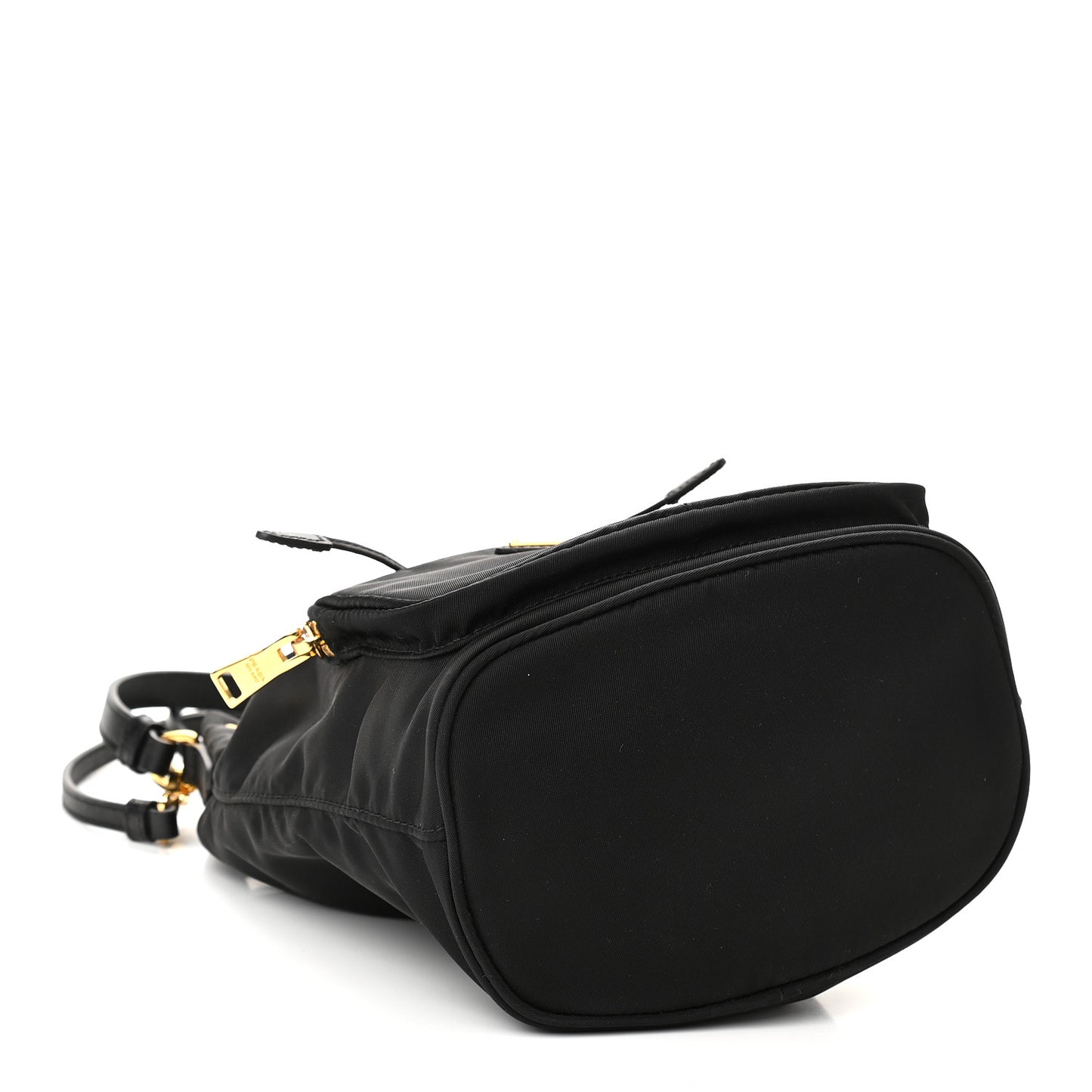 Saffiano Tessuto Nylon Mini Bucket Crossbody Bag Black
