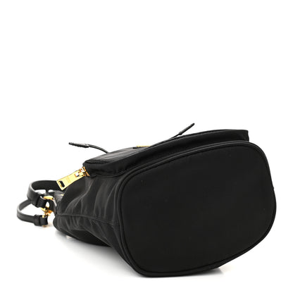 Prada Saffiano Tessuto Nylon Mini Bucket Crossbody Bag Black 4 of 9