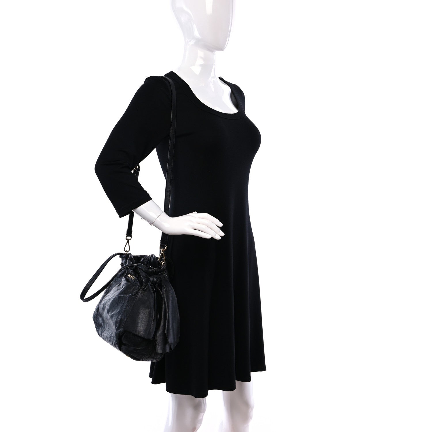 Prada Nappa Bow Tote Black Black 2 of 17