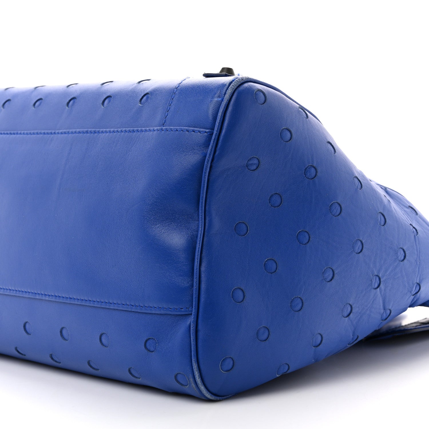 Balenciaga Perforated Lambskin Polka Dots Classic Hardware Velo Blue 10 of 18