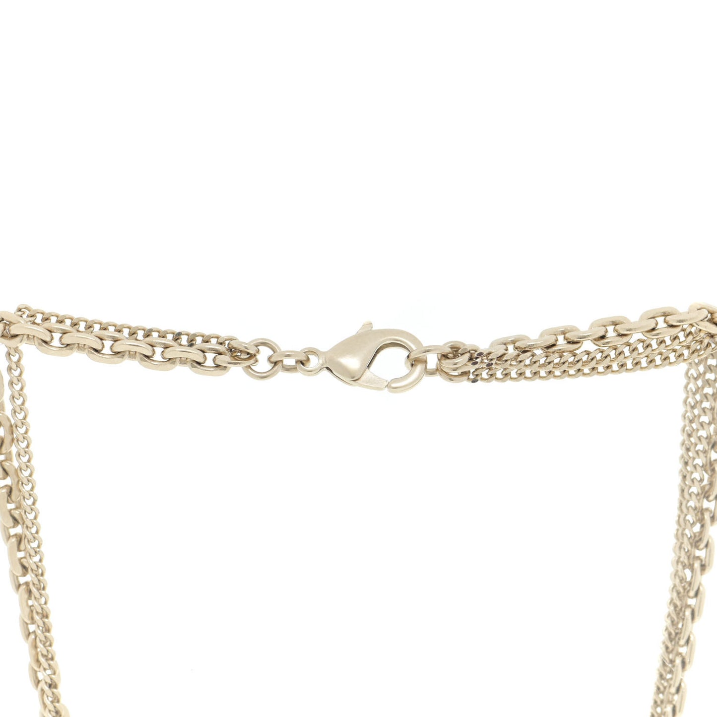 Crystal CC Multi Strand Chain Necklace Gold