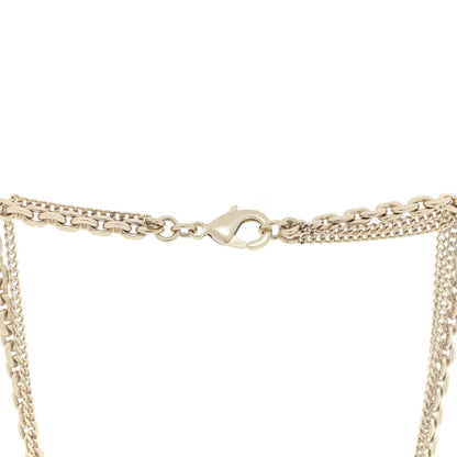 Chanel Crystal CC Multi Strand Chain Necklace Gold 5 of 6