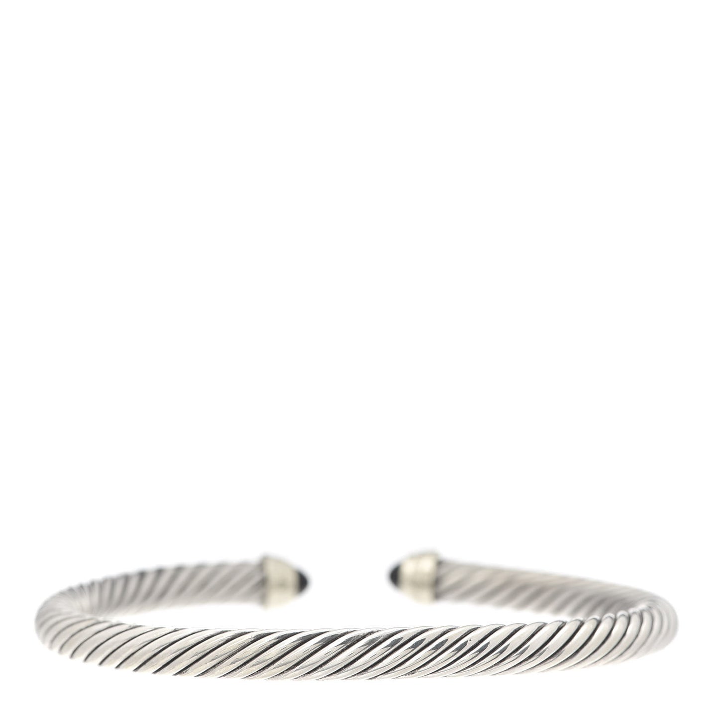 Sterling Silver 14K Yellow Gold Black Onyx 5mm Cable Classics Petite Color Bracelet