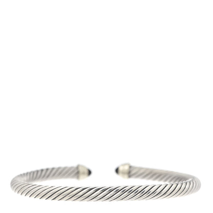 David Yurman Sterling Silver 14K Yellow Gold Black Onyx 5mm Cable Classics Petite Color Bracelet 3 of 4
