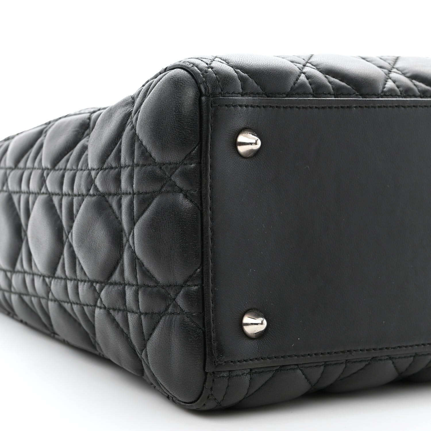 Christian Dior Lambskin Cannage Medium Lady Dior Black 9 of 13