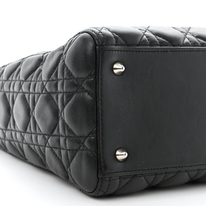 Christian Dior Lambskin Cannage Medium Lady Dior Black 9 of 13