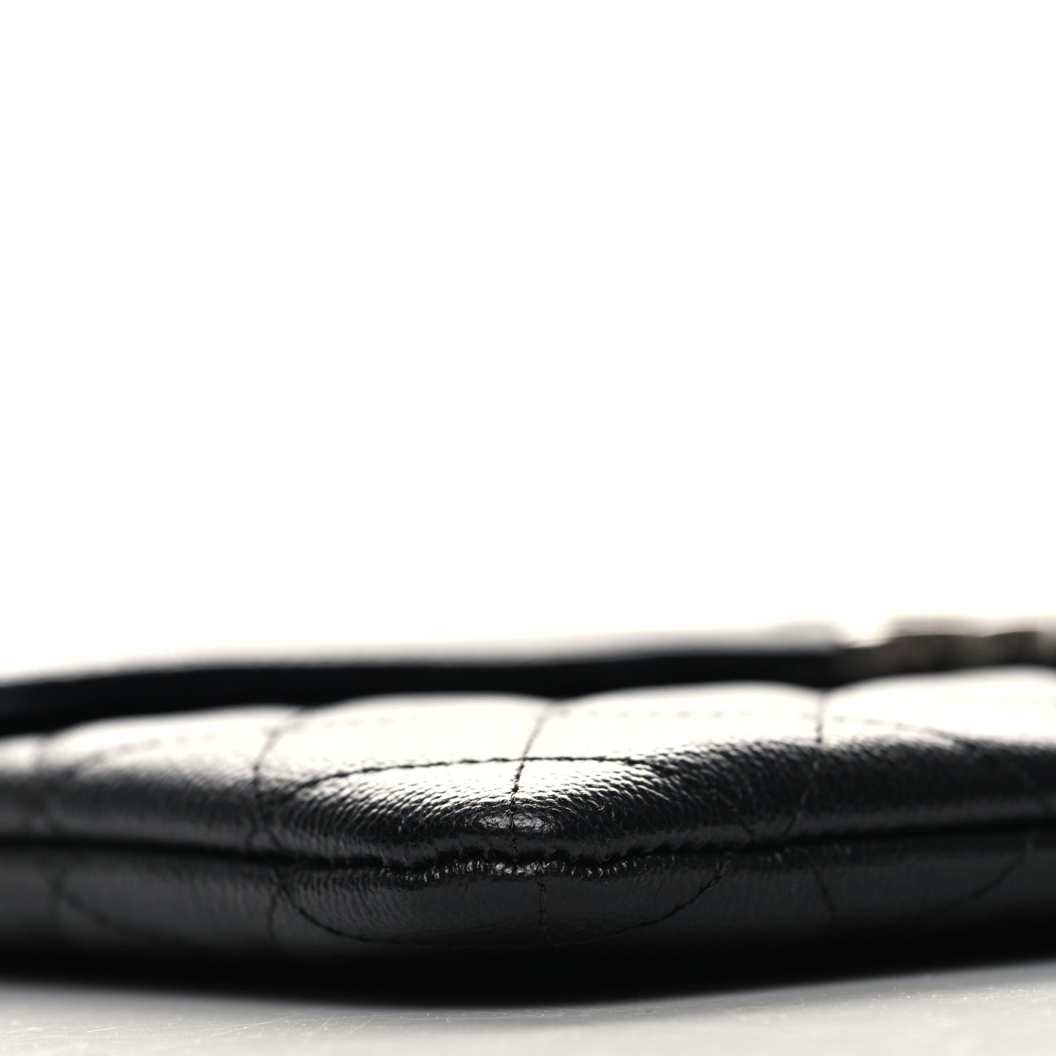 Chanel Grained Calfskin Quilted CC Box Pouch Black 10 of 12