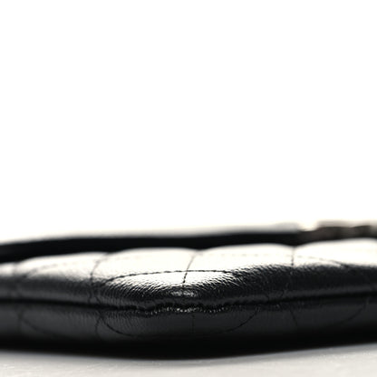 Chanel Grained Calfskin Quilted CC Box Pouch Black 10 of 12