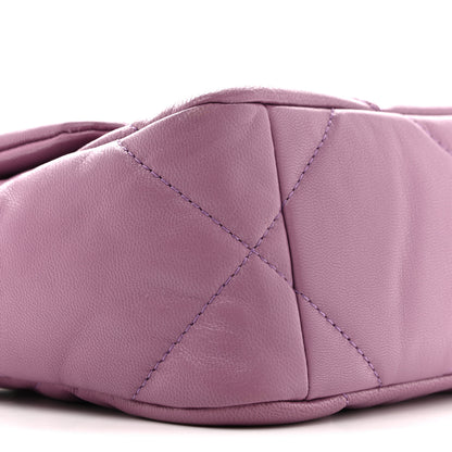 Chanel Goatskin Quilted Medium Chanel 19 Flap Purple 9 of 12