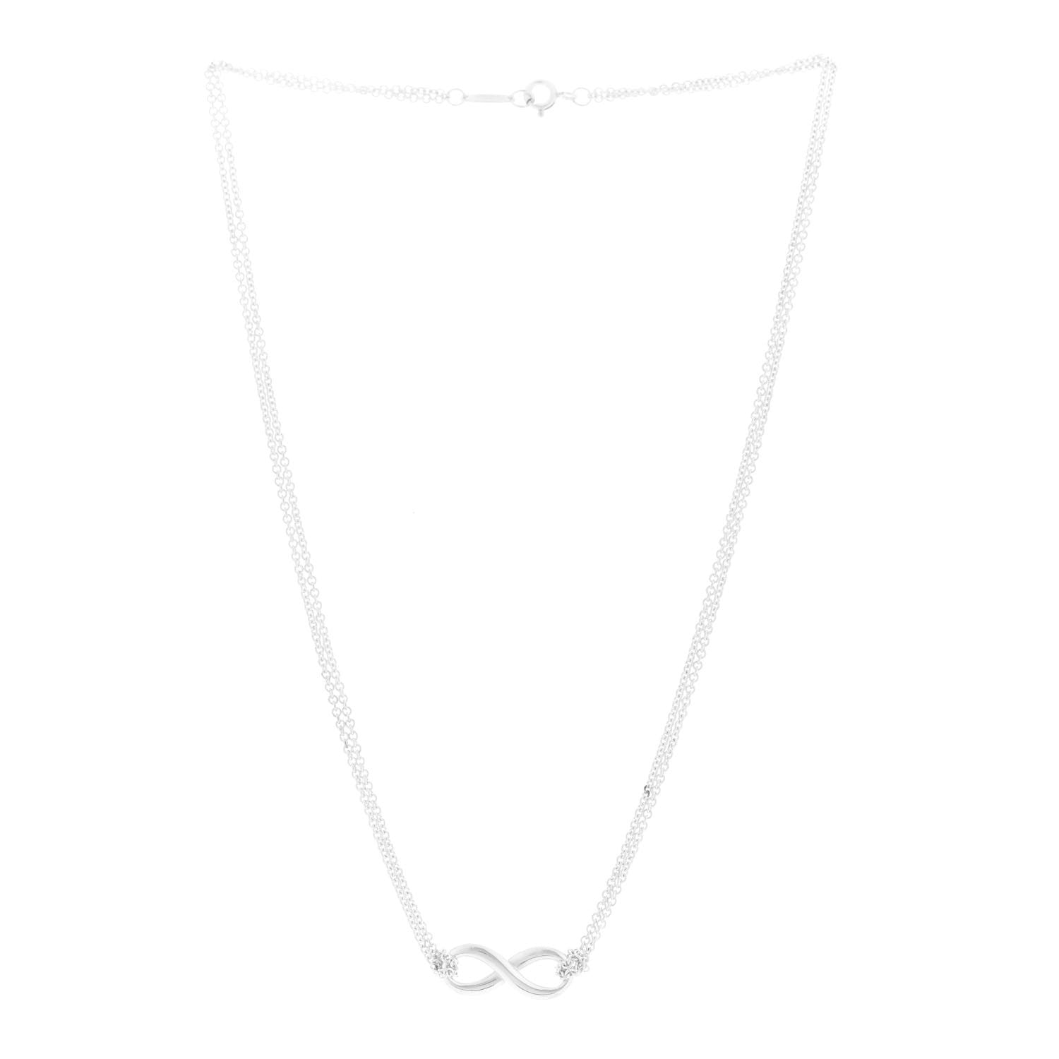 Tiffany Sterling Silver Infinity Pendant Necklace 3 of 5
