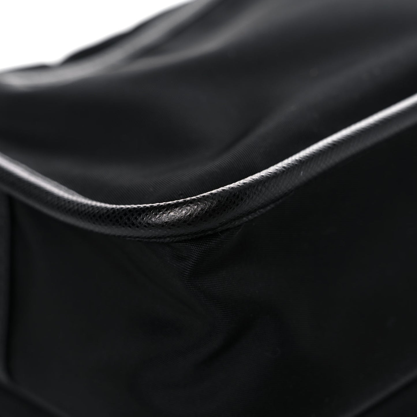 Re-Nylon Saffiano Pocket Double Snap Buckle Shoulder Bag Black