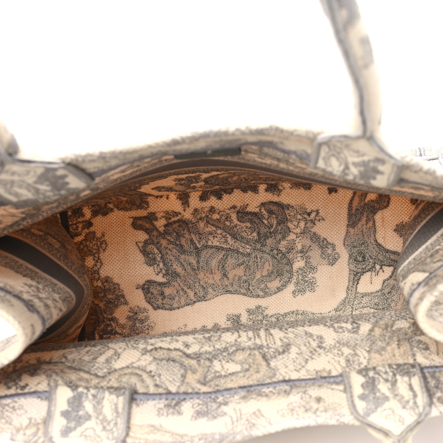 Canvas Embroidered Medium Dioriviera Toile De Jouy Book Tote Gray