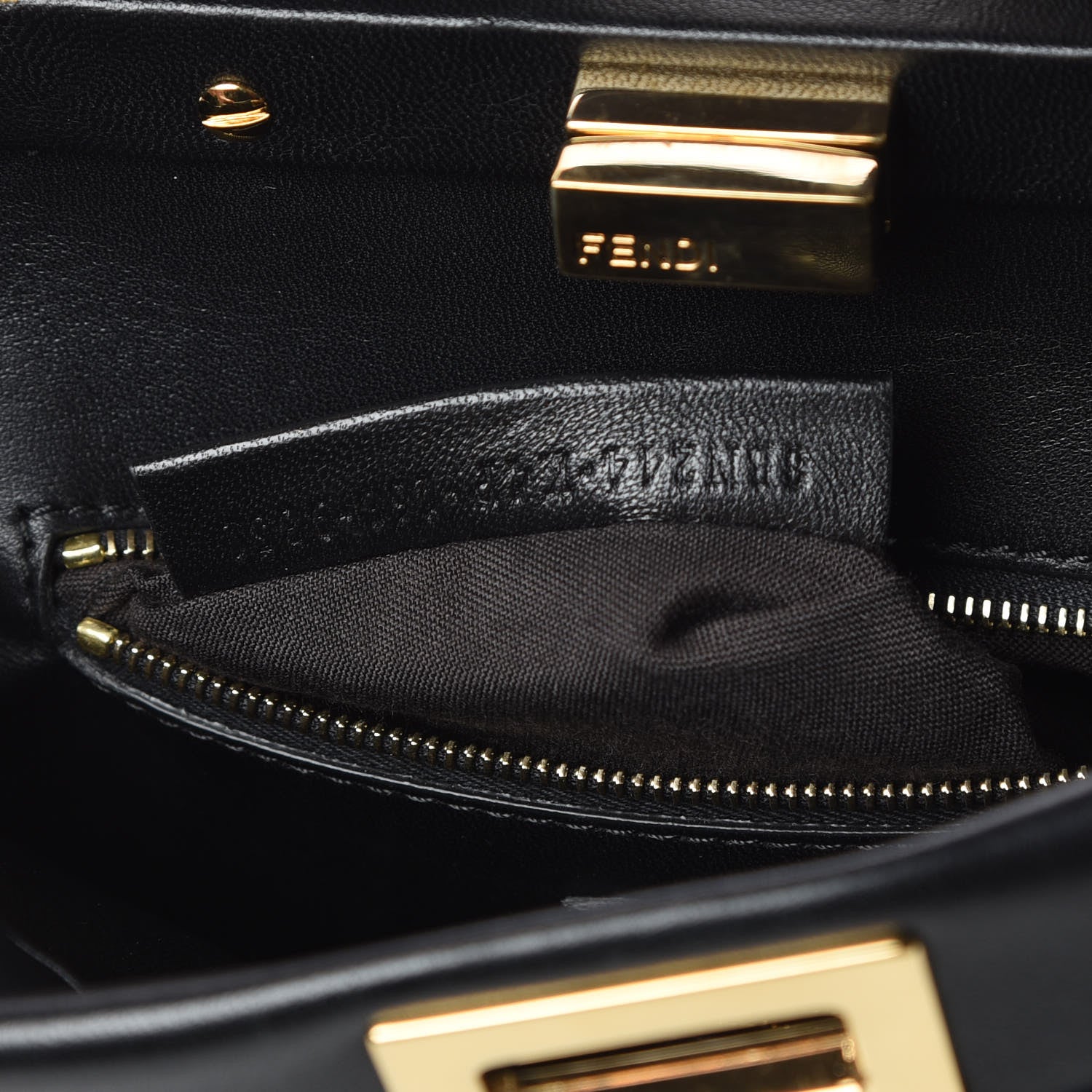 Fendi Nappa Mini Peekaboo Iconic Satchel Black 10 of 10