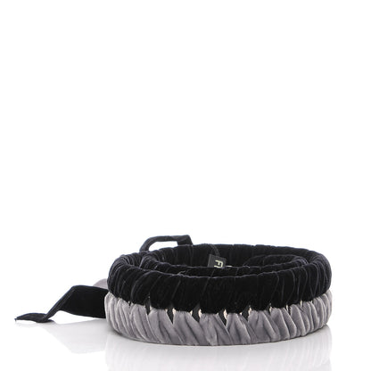 Fendi Velvet Lace Up Strap You Grey Black 2 of 5