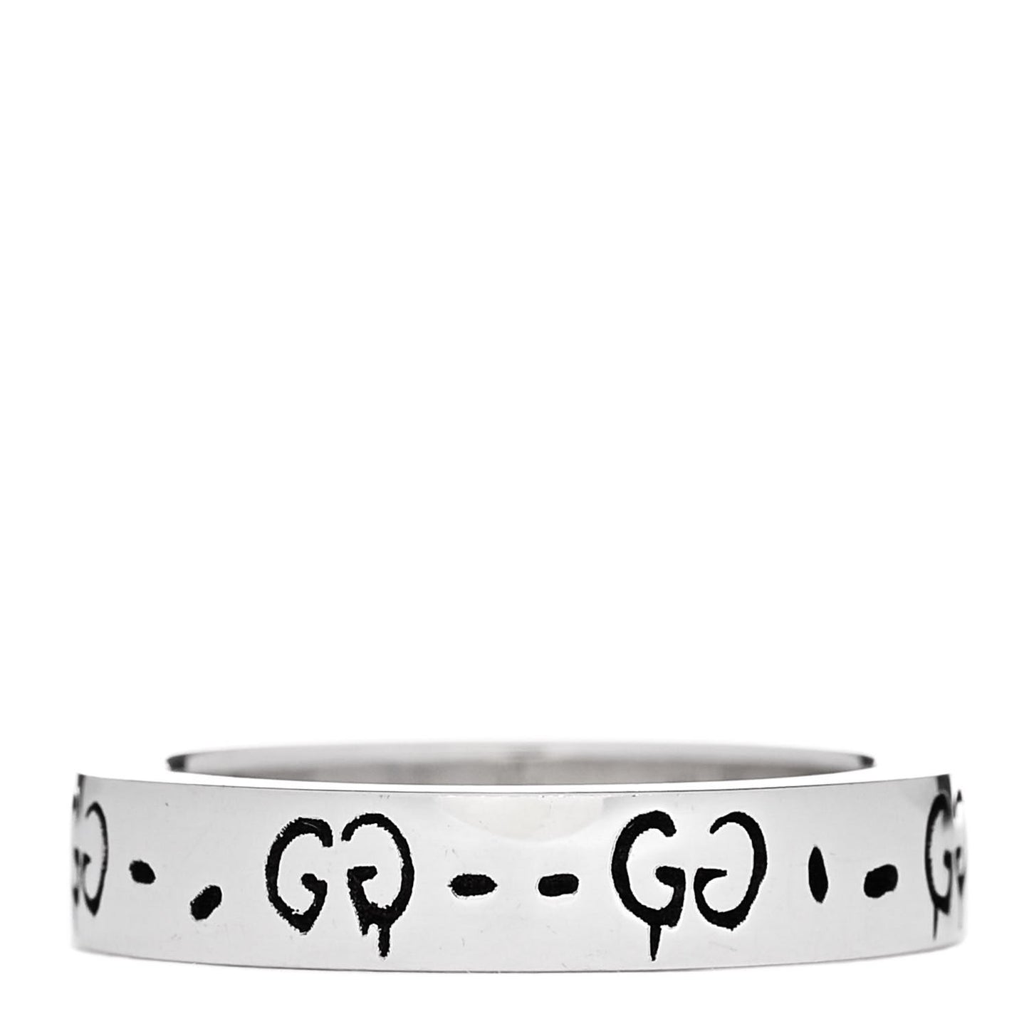 Sterling Silver Narrow GucciGhost Hamlet Skull Ring 50 5.5