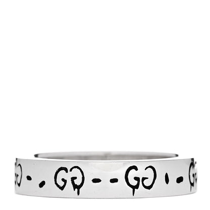 Gucci Sterling Silver Narrow GucciGhost Hamlet Skull Ring 50 5.5 3 of 6