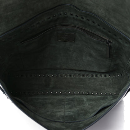 Valentino Garavani Pebbled Calfskin Rockstud Messenger Green 5 of 9