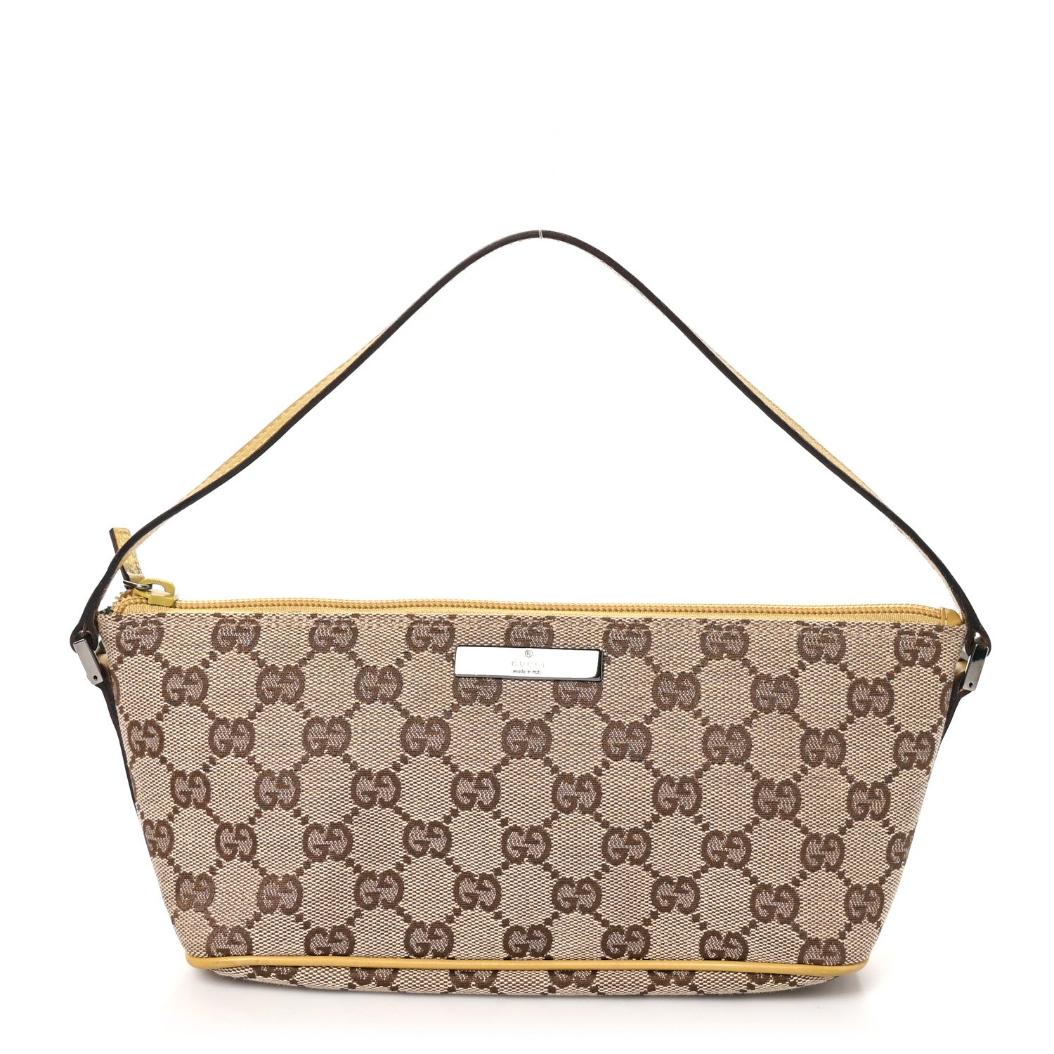 Gucci Monogram Boat Pochette Yellow 1 of 10