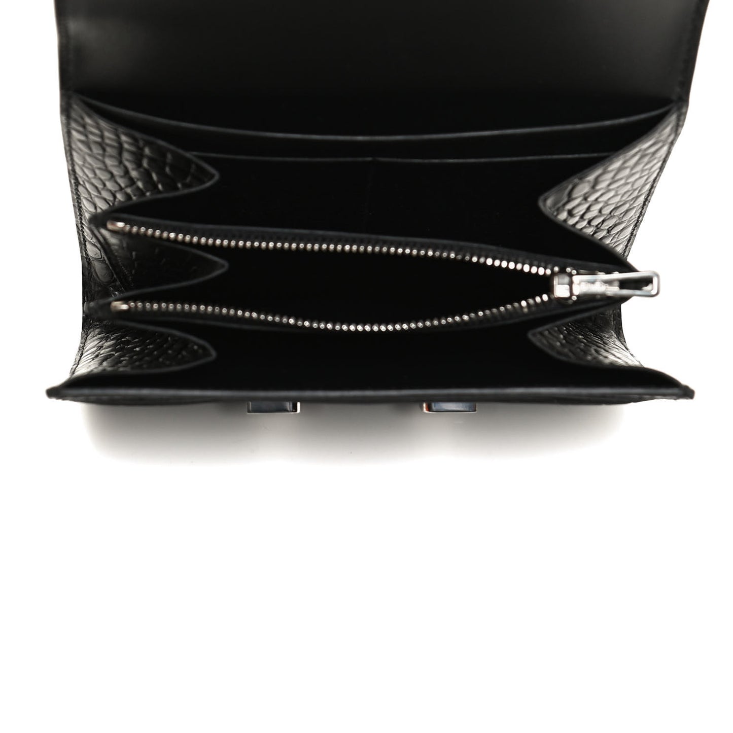 Matte Alligator Constance Short Wallet Black