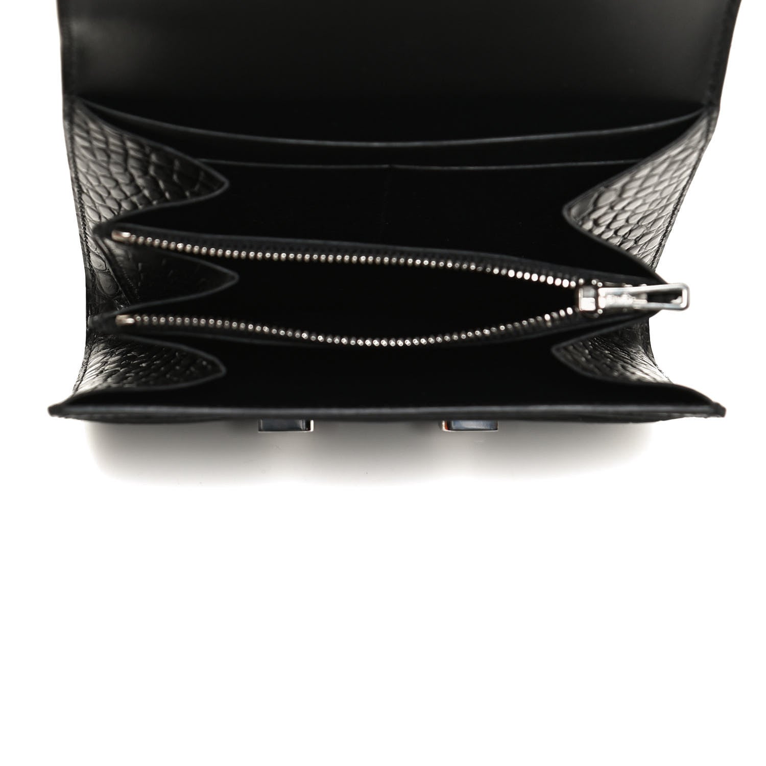 Hermes Matte Alligator Constance Short Wallet Black 5 of 9