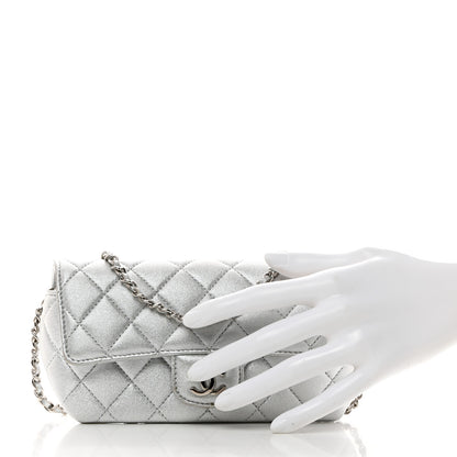 Chanel Metallic Lambskin Quilted Glasses Case With Chain Silver 2 of 11