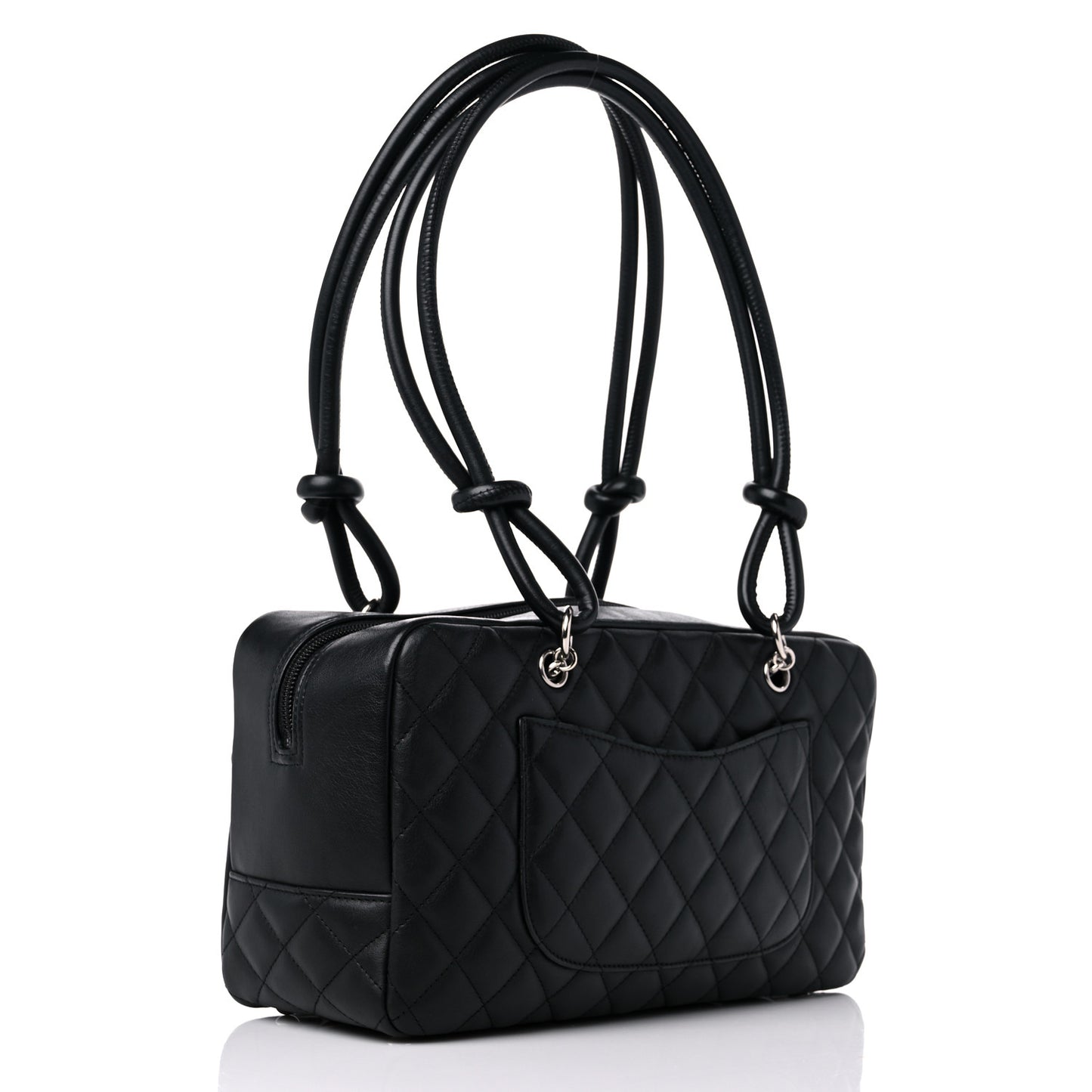 Calfskin Quilted Large Cambon Bowler Black