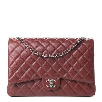 Chanel Caviar Quilted Maxi Double Flap Dark Red 1 of 11