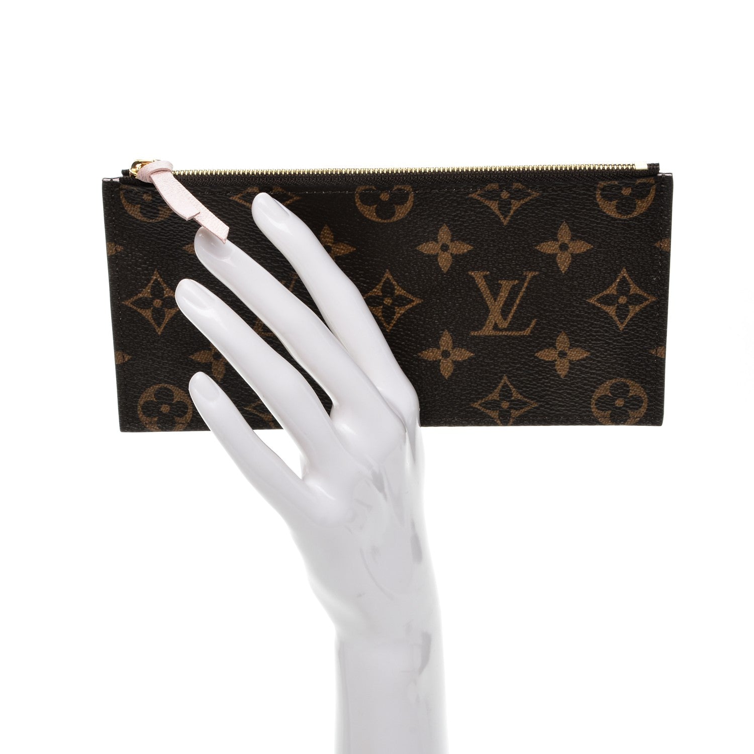 Louis Vuitton Monogram Felicie Chain Wallet Zippered Insert Rose Ballerine 2 of 6