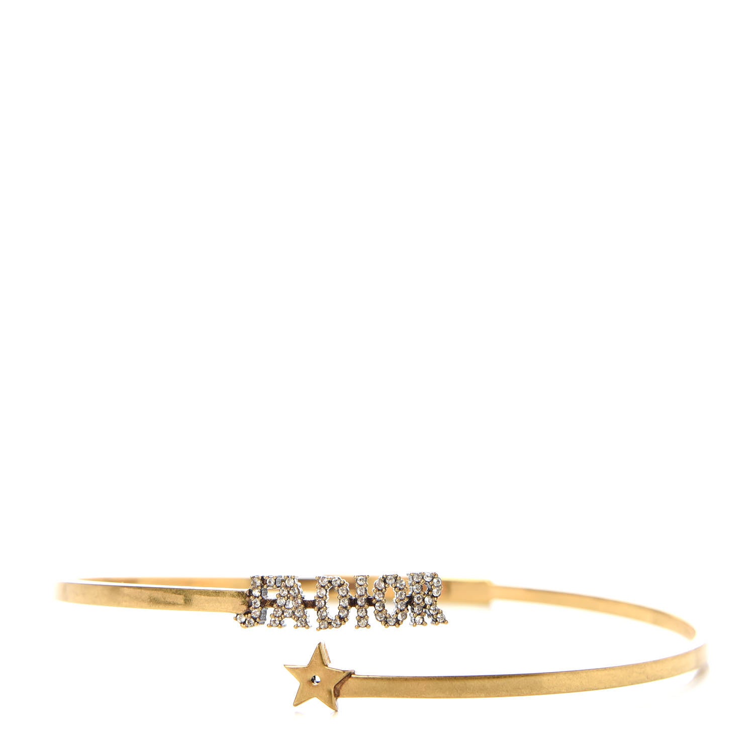 Christian Dior Metal J'Adior Logo Choker Necklace Antique Gold 1 of 4